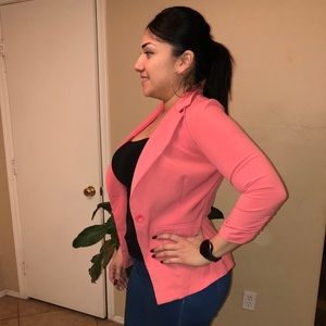 Coral Quarter Sleeve Blazer